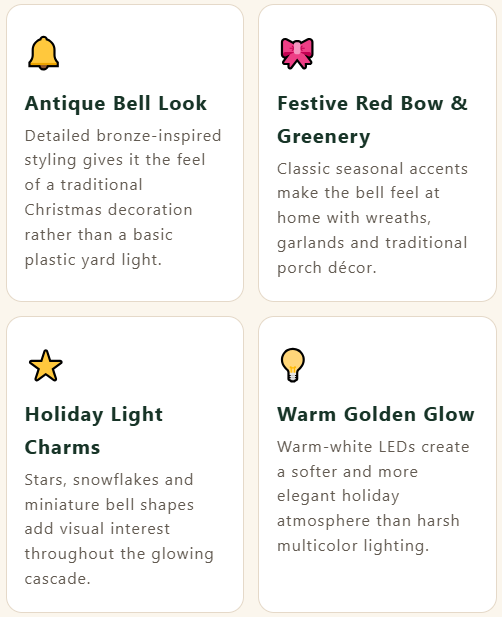 🔥Hot Sale 40% OFF🎄 Christmas Bell Cascade Solar Yard Light✨