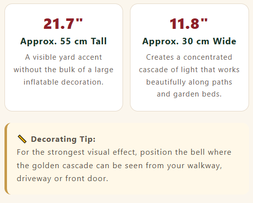 🔥Hot Sale 40% OFF🎄 Christmas Bell Cascade Solar Yard Light✨